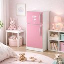 Ver imagem 1 de Geladeira Infantil Duplex Grande Madeira Freezer 2 Portas Rosa MDF Criança Kit Completo Mini Mercado