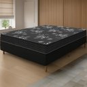Ver imagem 1 de Cama Box Preta + Colchão Viúva Andes Liso Preto Espuma D20 128x188x51cm