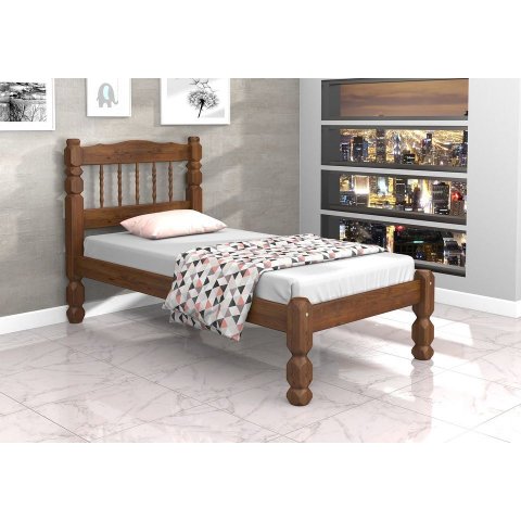 Cama Solteiro Madeira Torneada - 8X8MOD02