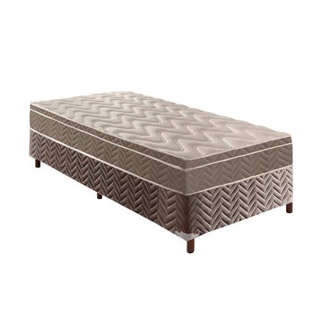 Cama Box Solteiro: Colchão Anatômico Paropas D33/EP Confort Ultra Firme + Base CRC Rústico Brown