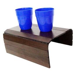 Esteira Bandeja Apoio de Braco Sofá Porta Copo Garrafa Poltrona Cor Embuia (Brx / Bf-110 Embuia) - 2