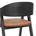 Ver imagem 7 de Banqueta Alta Bistrô Miami Encosto Anatômico Curvo - Preto - Assento Estofado Corano Marrom Mescla