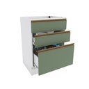 Ver imagem 3 de Balcão 3 Gavetas Kappesberg Celeste 100% Mdf Branco/verde Oliva 60cm