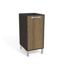 Balcão de Cozinha Geometric 40cm 01 Porta M721 Kappesberg - Kappesberg Preto Fosco/Nogueira - 1 Balcão de Cozinha Geometric 40cm 01 Porta M721 Kappesberg - Kappesberg Preto Fosco/Nogueira - 1