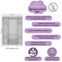 Ver imagem 3 de Guarda-roupa Infantil 122cm 4 Portas e 2 Gavetas Allegra Multimóveis Mp4443 Branco/off White