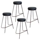 Ver imagem 1 de Kit 4 Banqueta Banco Aço Média Cozinha Bar Balcão 63cm Preta