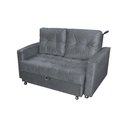 Ver imagem 2 de Sofá Cama Drika Veludo Cinza E425 - Matrix