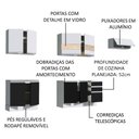 Ver imagem 5 de Armário de Cozinha Completa 280cm Branco/Preto/Branco Marcela Madesa 03