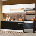 Ver imagem 1 de Armário de Cozinha Completa 280cm Branco/Preto/Branco Marcela Madesa 03