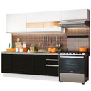 Ver imagem 3 de Armário de Cozinha Completa 280cm Branco/Preto/Branco Marcela Madesa 03