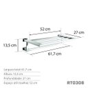 Ver imagem 4 de Toalheiro Rack 60 cm Inox Grafite - Kromus RT0308G