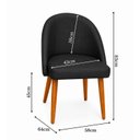Ver imagem 3 de Kit 6 Cadeiras Estofada Moderna Sala de Jantar Lua Preto