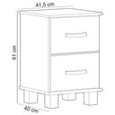 Ver imagem 4 de Mesa de Cabeceira 2 Gavetas Madeira Maciça Selena F06 Imbuia - Lyam Decor