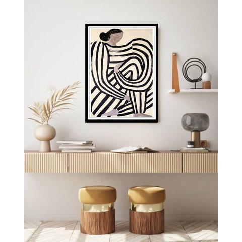 Quadro Decorativo Sofia Lind Body Lines - 70x50cm:moldura Preta