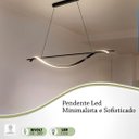 Ver imagem 2 de Pendente Horizontal Preto Led 3 Cores Escritório Sala Bet75