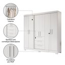 Ver mais imagens de Conjunto de Quarto com 1 Guarda-Roupa e 1 Cômoda Branco