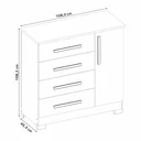 Ver imagem 4 de Conjunto de Quarto com 1 Guarda-Roupa e 1 Cômoda Branco