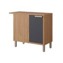 Ver imagem 1 de Gabinete de Cozinha Modulado Balcão Eloise Canto Direita/esquerda C/1 Porta e Tampo 92cm Freijo/