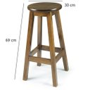 Ver imagem 5 de Bistrô Redondo com 4 Banquetas Madeira Maciça Castanho