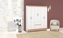 Ver imagem 5 de Guarda-roupa Ideal 6 Portas Branco Camarim 3 Cabideiros 2 Gavetas 153cm