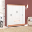 Ver imagem 2 de Guarda-roupa Ideal 6 Portas Branco Camarim 3 Cabideiros 2 Gavetas 153cm