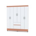 Ver imagem 1 de Guarda-roupa Ideal 6 Portas Branco Camarim 3 Cabideiros 2 Gavetas 153cm