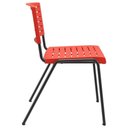 Ver imagem 5 de Kit 06 Cadeiras Empilhável Fixa Escritório Multiuso Base Preta Kimi P03 Vermelho - Lyam Decor