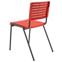 Ver imagem 6 de Kit 06 Cadeiras Empilhável Fixa Escritório Multiuso Base Preta Kimi P03 Vermelho - Lyam Decor