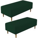 Ver imagem 1 de Kit 02 Puffs Bali Pés Palito 120x50 Cm Suede Verde Musgo
