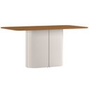 Ver imagem 1 de Mesa de Jantar para 6 Lugares 160cm Tampo em Mdf Serena Off White/ypê - New Ceval