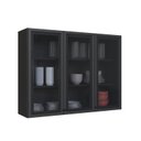 Ver imagem 1 de Armario de Cozinha 1,20 3 Portas de Vidro Diamante Preto/Chumbo