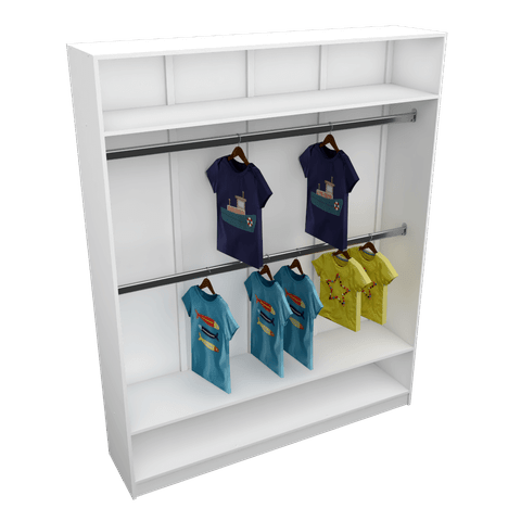 MODULO CLOSET CABIDEIRO E MALEIRO M47.2020.B 100 % MDF MUNDI MOVEIS