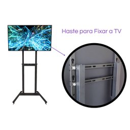 Suporte Pedestal Duplo Móvel Preto 14 a 75 Suportaço - Ped04 - 3