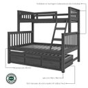 Ver imagem 4 de Treliche com Cama de Casal Branco Lavado C/ Cama Auxiliar 3 Gavetas Madeira Pinus - Saraiva 104.04.0