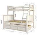 Ver imagem 3 de Treliche com Cama de Casal Branco Lavado C/ Cama Auxiliar 3 Gavetas Madeira Pinus - Saraiva 104.04.0