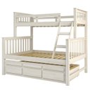Ver imagem 2 de Treliche com Cama de Casal Branco Lavado C/ Cama Auxiliar 3 Gavetas Madeira Pinus - Saraiva 104.04.0