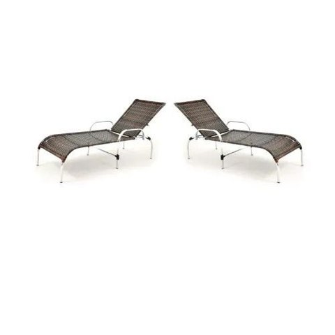 Kit 2 Espreguiçadeira Cadeira Piscina Alumínio Fibra Sintética (7 Posições) I Area Externa