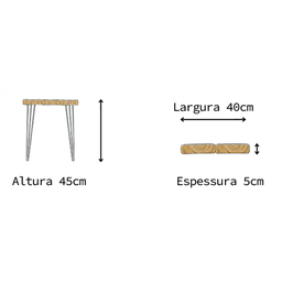 Banco Rústico | Estrutura Hairpin - 200cm - 5