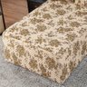 Lençol Luva Queen Cama Conjugada Colchão e Box Malha Estampada 1 Peça:2 Floral Bege - 3