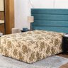 Lençol Luva Queen Cama Conjugada Colchão e Box Malha Estampada 1 Peça:2 Floral Bege - 1