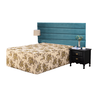 Lençol Luva Queen Cama Conjugada Colchão e Box Malha Estampada 1 Peça:2 Floral Bege - 2