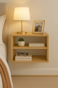 Ver imagem 1 de Mesa Cabeceira Criado Suspenso Mudo Mesinha Quarto Cama Mdf Fosco:carvalho