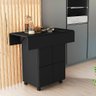 Mesa Buffet Retrátil Basoto Annie com 4 Bancos Embutidos 100% Mdf - Preto - 2