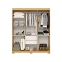 Ver imagem 4 de Guarda Roupa Casal 6 Portas e 2 Gavetas Lana Cinamomo/off White - Acp