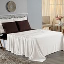 Ver imagem 1 de Jogo de Cama Casal Viúva Nobre 4 Peças Malha 100% Algodão - Palha / Marrom