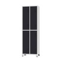 Ver imagem 1 de Armário Roupeiro de Aço para Vestiário 4 Portas Locker Preto com Chave