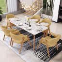 Ver imagem 2 de Kit 05 Cadeiras de Jantar e Estar Living Estofada Nadja L02 Couríssimo Fendi - Lyam Decor