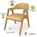 Ver imagem 4 de Kit 05 Cadeiras de Jantar e Estar Living Estofada Nadja L02 Couríssimo Fendi - Lyam Decor