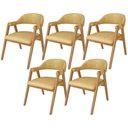 Ver imagem 1 de Kit 05 Cadeiras de Jantar e Estar Living Estofada Nadja L02 Couríssimo Fendi - Lyam Decor