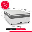 Ver imagem 6 de Cama Box Baú Casal Bipartido + Colchão Paris Molas Cinza Couro Branco/cinza